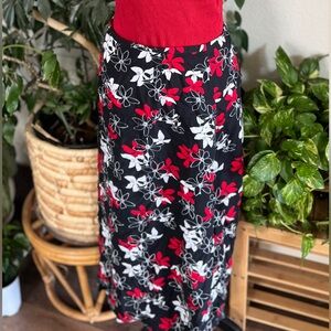 Jaclyn Smith Classic  Black, White and Red Midi Pencil Skirt
